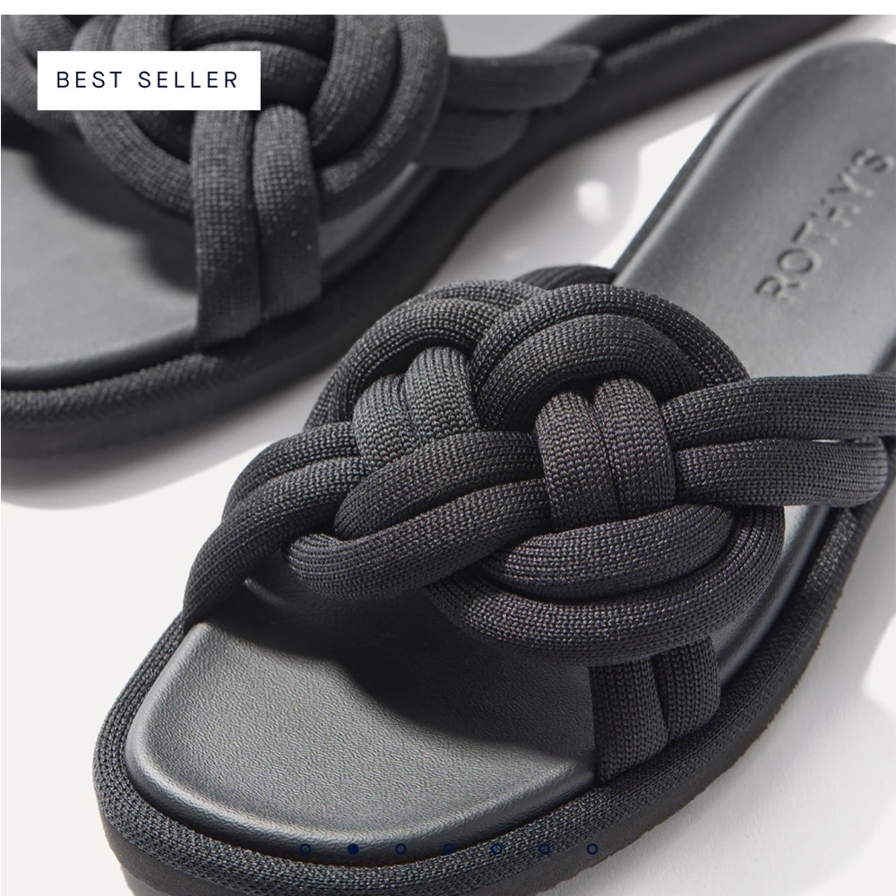 Rothy's Black Knotted Sandals-worn once
